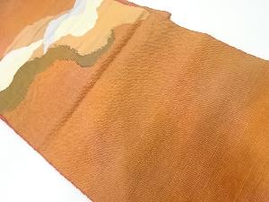 リサイクル　手織り紬霞模様織出し名古屋帯